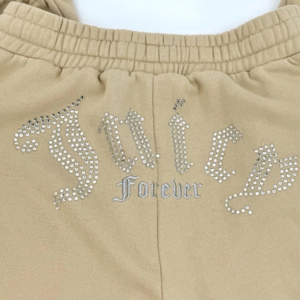 Forever 21xJuicy Couture Beige Sweatpants with Rhinestone Accents